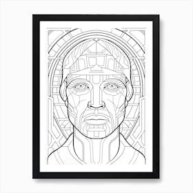 Line Art Inspired By The Son Of Man 4 Art Print