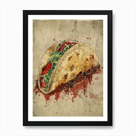 Taco: Fast Food Art Art Print