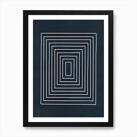 Mid Century Modern Blues B Art Print