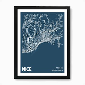 Nice Blueprint City Map 1 Art Print