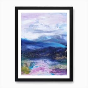 Blue Mountains Abstract Painting Art Print