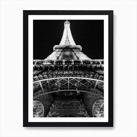 Eiffel Tower At Night (Paris Series) Art Print