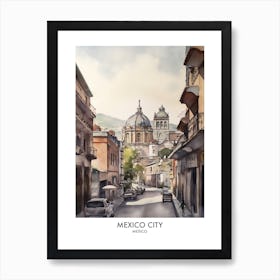 Mexico City 2 Watercolour Travel Poster Art Print