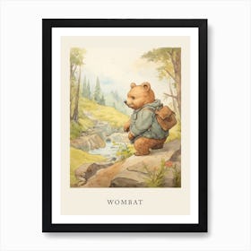 Beatrix Potter Inspired  Animal Watercolour Wombat 2 Art Print