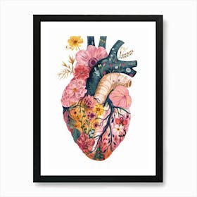 Heart With Flowers 4 Art Print