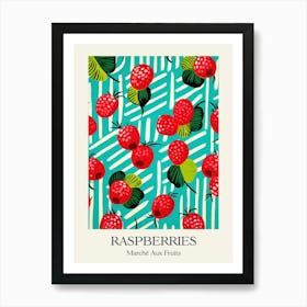 Marche Aux Fruits Raspberries Fruit Summer Illustration 2 Art Print