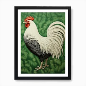 Ohara Koson Inspired Bird Painting Rooster 1 Art Print