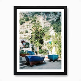 Boats On The Amalfi Coast Art Print