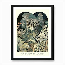 Gardens Of The World 4 Vintage Art Nouveau Botanical  Art Print