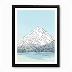 Mount Ararat Turkey Color Line Drawing (8) Art Print