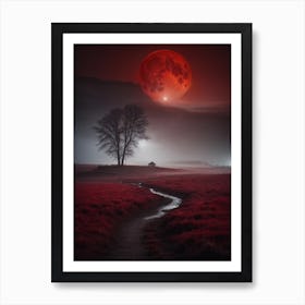 Red Moon In The Sky Art Print