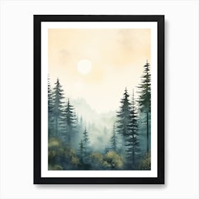 Watercolour Of Gifford Pinchot National Forest   Washington Usa 0 Art Print