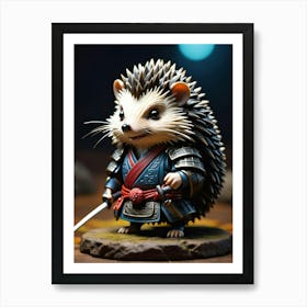 Hedgehog Samurai Art Print