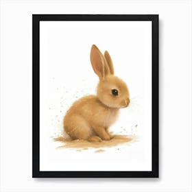 Mini Rex Rabbit Nursery Illustration 4 Art Print