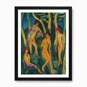 Four Nudes Under Trees, Ernst Ludwig Kirchner Art Print