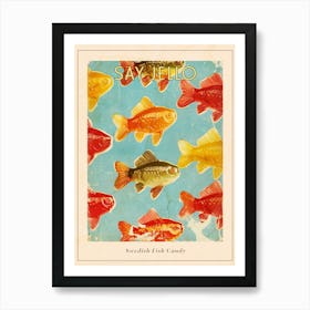 Swedish Fish Candy Sweets Retro Collage 1 Poster Art Print