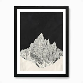 Scafell Mountain Line Drawing 5 Art Print