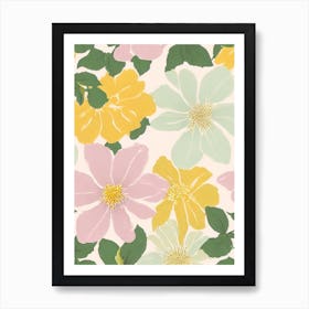 Alstromeria Pastel Floral 4 Flower Art Print