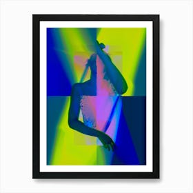 Abstract, yellow girl, "Innocent Scream" Art Print