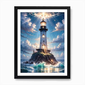 A Lighthouse In The Middle Of The Ocean 51 Art Print