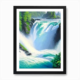 Rhine Falls, Switzerland Peaceful Oil Art  Art Print