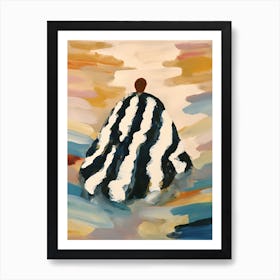 Black And White Dress Woman Painting Abstract 2 Art Print