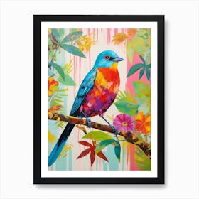 Colourful Bird Painting Swallow 1 Art Print