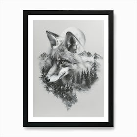 Wolf In The Forest 19 Art Print