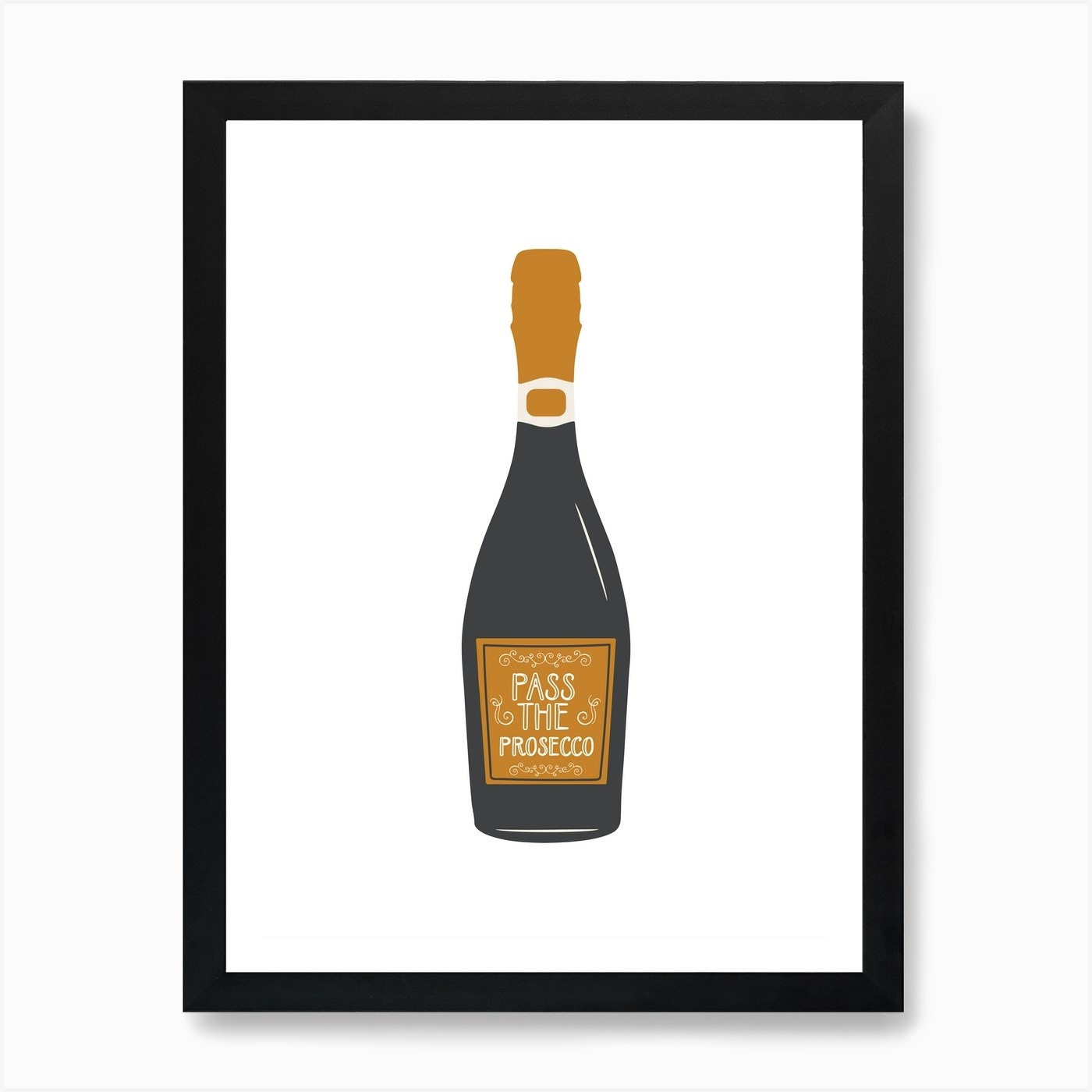 Prosecco Art Print Framed Wall Art Poster Canvas Print Picture - Picture 2 of 4