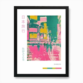 Shibuya Crossing In Tokyo Duotone Silk Screen Poster 1 Art Print