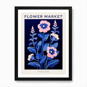 Blue Flower Market Poster Foxglove 2 Art Print