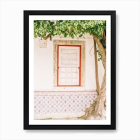 Tree And Portugese Tiles Art Print