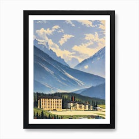 Bormio, Italy Ski Resort Vintage Landscape 1 Skiing Poster Art Print