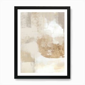 Beige Gold Abstract Painting 2 Art Print