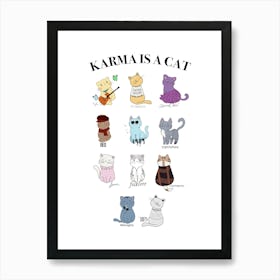 Taylor Swift Karma Is A Cat Art Print