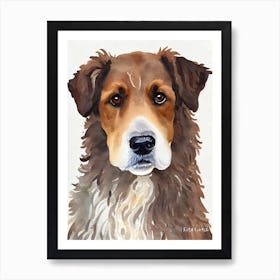 Curly Coated Retriever Watercolour Dog Art Print