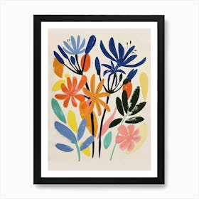 Painted Florals Agapanthus 3 Art Print