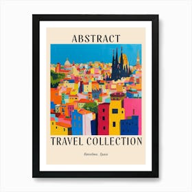 Abstract Travel Collection Poster Barcelona Spain 4 Art Print