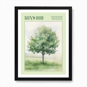 Boxwood Tree Atmospheric Watercolour Painting 3 Poster Art Print