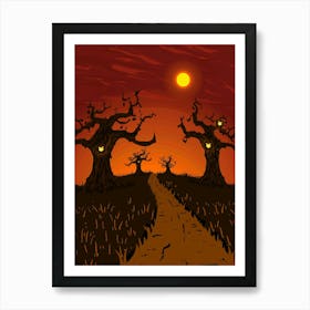 Halloween Night In The Forest Art Print