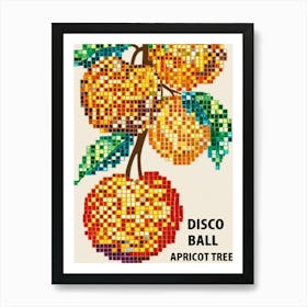 Disco Ball Apricot Tree Art Print