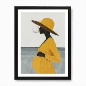 Pregnant Woman Blowing Bubbles 1 Art Print