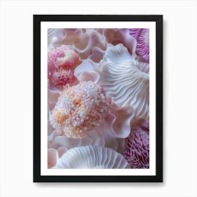 caral reel pink and white Art Print