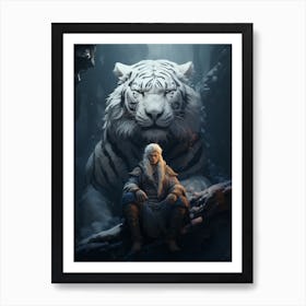 White Tiger Art Print