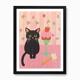 Cat And Ice Cream 2 Art Print