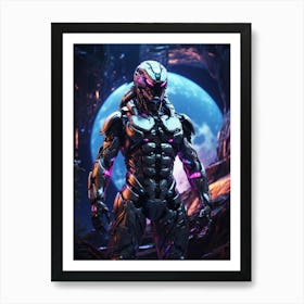 Snake In Cyborg Body #3 Art Print