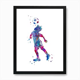 Little Boy Soccer Player Art Print