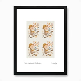 Cute Animals Collection Monkey 4 Art Print