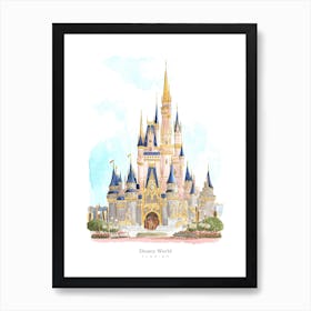 Disney World Cinderella Castle Florida USA Art Print