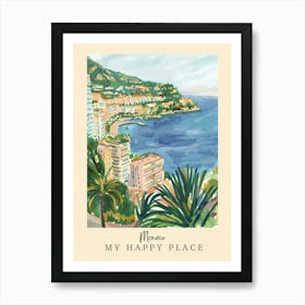 My Happy Place Monaco 3 Travel Poster Art Print